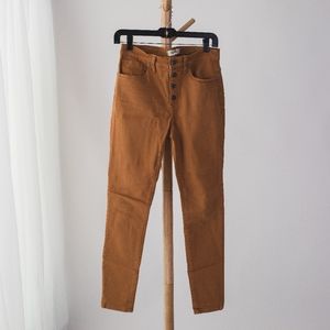 9" Mid-Rise Skinny Jeans: Garment-Dyed Button-Front Edition